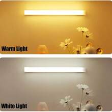 1pc Smart Sensor LED Cabinet Light, Magnetic USB Rechargeable, Suitable For Kitchen, Wardrobe, Stairs, Workbench, Corridor, Home Night Light, Dimmable Illumination - Cabinet Lights - View 2