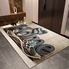 1pc, Minimalist Home Carpet, Wooden Board Background Design With "Home" Text, Suitable For Kitchen, Bedroom, Living Room, Bathroom, Washable Home Decor Doormat, Front Door Entrance Decorative Mat | Welcome Carpet, Spring Carpet, Doormat, Small Carpet, Welcome Mat, Carpet - Multicolor - View 6