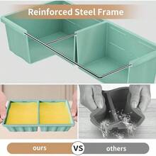 Silicone Freezer Tray : 2 - Cup Freezing Tray With Lid For Meal Prep - 2Pack Silicon Soup Portion Freeze Trays Make Stock Souped Ice Cube - Màu xanh lá cây (2 gói) - Xem 5