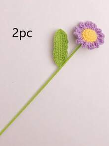 10支手工钩织雏菊花束，多用途家居/汽车/办公室装饰，精美个性化展示，节日/季节装饰，适合作为情人节、教师节、母亲节、感恩节、婚礼、生日礼物 - 涤纶材质，无需用电 - 彩色 - 查看 20