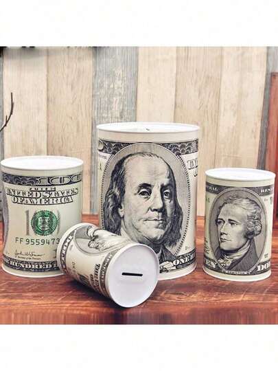 1pc Dollar/Euro Coin Bank, Large Capacity Sealed Metal Piggy Bank, One-Way Coin Saving Box, Lira, Rial, Toman, Pound Coin Bank (Cannot Withdraw, Can Open Lid)