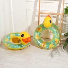 A Small Yellow Duck Swimming Ring With A Cute Design, Suitable For Children Aged 4-9. - Yellow - View 3