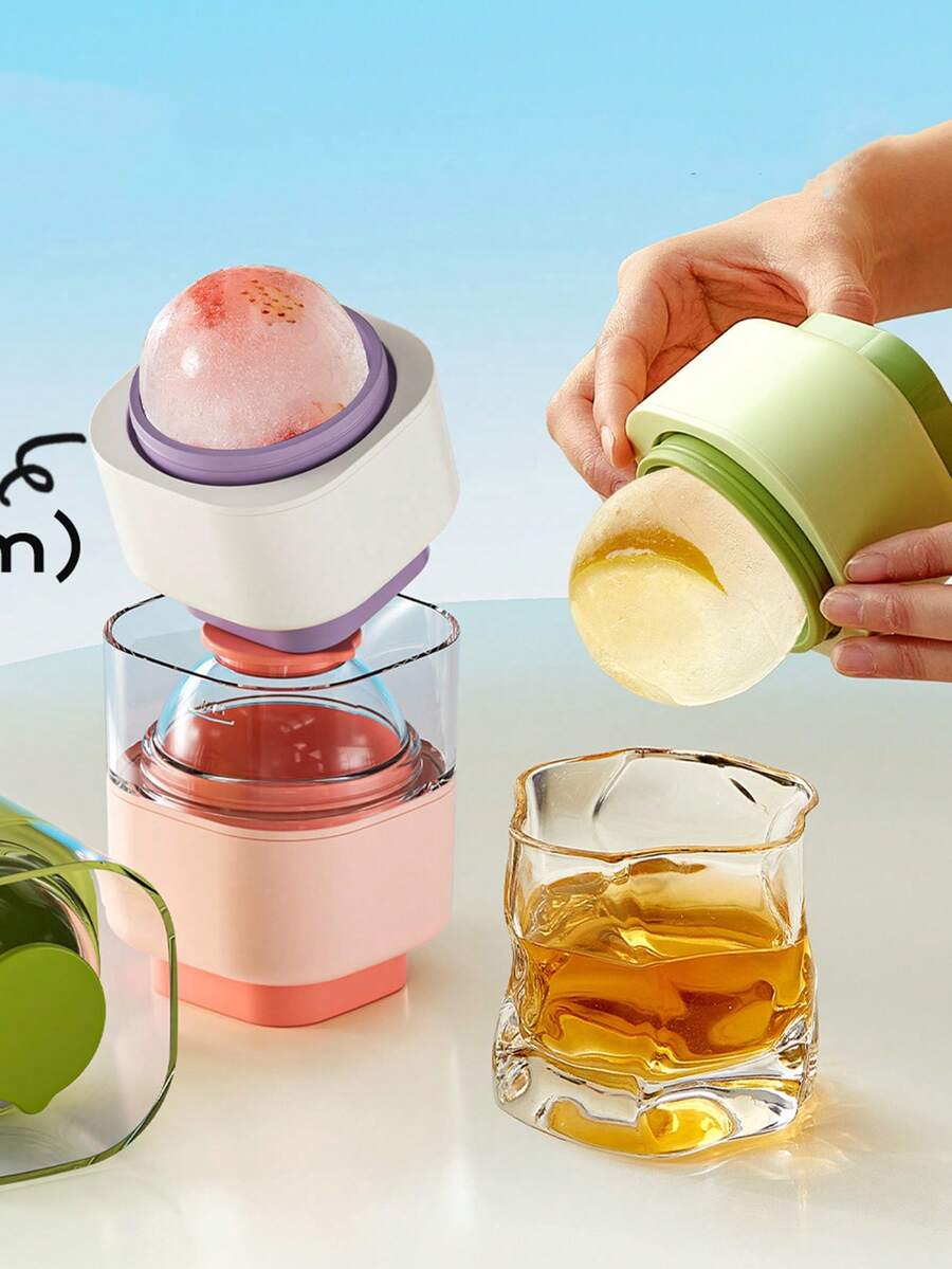 1pc Upgraded Sealed Large Ice Ball Mold, Whiskey Freezing Round Ice Cube Maker - View 1