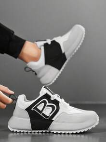 Plus Size Fashion Casual Sports Sneakers, High-Quality Breathable Lightweight Running Shoes, Versatile Stylish Choice - White - View 7