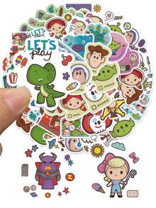 Disney 50 PCS Toy Story Buzz Lightyear & Alien Themed Stickers, Vinyl Stickers For Water Bottles, Laptops, Phones, Scrapbooks, Journals, Gift, School Reward, Office Decor Birthday Party Decorations Scrapbook Supplies Scrapbooking - 1 Set - View 4
