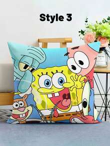 SpongeBob SquarePants SpongeBob: Big Star Plush Pillow, Cute Cartoon Cushion, Sofa Decor, Car Lumbar Support, Birthday Gift, School Decoration, Dorm Decor, Back To School Home Decor, Room Decoration, School Supplies - Multicolor - View 13
