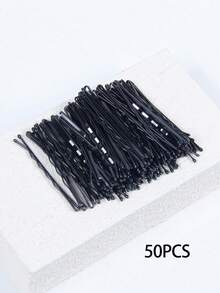 50/100/150/200入 5cm 女用黑色簡約素色髮夾，適合女性，髮飾髮針 - 黑色 - 查看 9