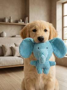 PETSIN 1个宠物发声玩具，可爱动物造型，包括牛、象、兔子、考拉、猪、猴子、猫等，内置咬合发声装置，吸引宠物注意力，适合中小型犬磨牙、缓解出牙不适、居家隔离娱乐、玩耍，宠物用品，宠物玩具 - 彩色 - 查看 2