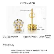 Illusory 1 Pair Floral Spiral Copper Rhinestone Stud Earrings, Hiphop Street Style Earrings - Earrings - View 4