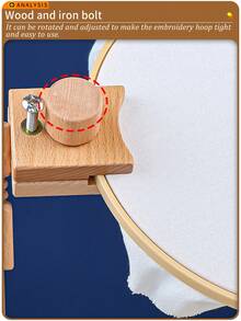 1 Khung thêu để bàn tự lắp ráp màu mơ, khung thêu chữ thập, khung thêu kim đột lỗ, làm bằng gỗ sồi nguyên khối, có thể xoay và dễ lắp ráp, thích hợp để thêu từ nhiều góc độ, kèm theo 1 vòng thêu. - A - Xem 5