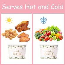10 piezas/20 piezas/60 piezas, Tazones de papel desechables con hojas de eucalipto Oh baby para fiestas de baby shower, tazones para palomitas de maíz, helado, bocadillos y galletas, cajas para bocadillos, adecuados para fiestas de cumpleaños, reuniones familiares, picnics y restaurantes - Ver 5