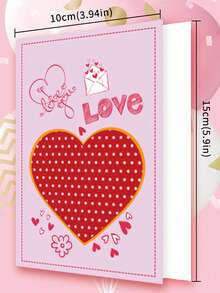 8pcs Valentine's Day Heart-Shaped Greeting Cards, Small Card Gifts, Holiday Cards, Envelopes, Minimalist Postcards, Gifts For Boyfriend, Holiday Gift Cards - Multicolor - View 3