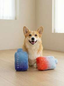 PETSIN 1 件 5*7 英寸涤纶可爱毛绒狗玩具 - 带吱吱叫声的搞笑模仿小狗玩具 - 狗狗生日礼物（蓝色） - 彩色 - 查看 2