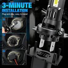 2pcs H7 LED Car Headlight Bulbs Canbus High Power 3570 CSP Chip 100W 30000LM Turbo Fan Auto Lights Mini H7 LED Plug&Play For Cars - A - View 7