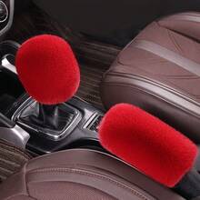 2pcs Plush Handbrake Cover And Gear Shift Knob Cover, Soft Faux Fur, Fits Manual Transmission, Universal Car Accessories - Plush - View 16