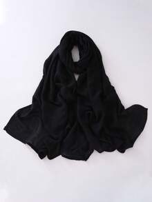1pc Cotton Solid Color Scarf Shawl, Versatile Women's Beach Cover-Up, Lightweight & Soft, Classic Scarf/Shawl/Blanket, Large Size Suitable For Evening Dress Party, Travel, Office, Wedding - Multicolor - View 21