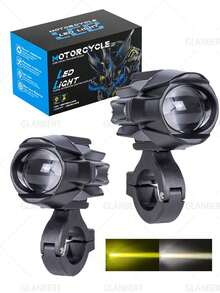 GLANBERT 2pcs Motorcycle Auxiliary LED Lights, Driving Spotlight White/Amber Fog Lights With Bracket Wiring Harness Waterproof Off-Road Work Lights Suitable For Motorcycle Car Truck 60W Driving Lights - Waterbird Lamp - View 14