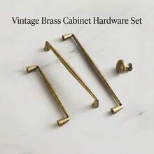 复古青铜门把手，复古实心锌合金厨房橱柜旋钮，适用于厨房、衣柜、橱柜 - 彩色 - 查看 3