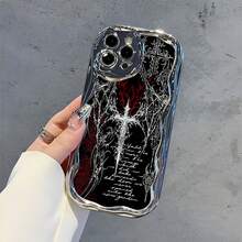 Gothic Cross And Dark Art. This Stylish Phone Case Is Compatible With Samsung, Apple, , , , Transsion, ,  And Honor. Made Of TPU Silicone, It Offers Shock And Drop Protection And A Superior Feel. It's An Ideal Gift For Family, Friends, And Loved Ones, And A Perfect Choice For Valentines Day And Year's Gift. - 銀色 - 查看 5