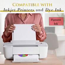 Double Sided Matte Photo Paper 100 Sheets 8.5X11 Inches 48lb 180gsm Presentation Paper For Inkjet Printers For Reports Charts Printing - White - View 4