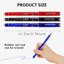 Bộ 60 bút bi xóa được, bút gel ma thuật 0.5mm, cán bút có thể giặt được - Màu xanh dương, đỏ và đen, kẹp nhựa, tay cầm tiện dụng, lý tưởng cho văn phòng phẩm và học sinh chuẩn bị năm học mới. - Bộ - Xem 6