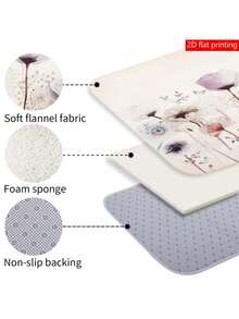 1/4pcs Bohemian Floral Butterfly Bathroom Curtain Set, 72in*72in - Poppy, Dandelion & Butterfly Pattern Waterproof, Durable Bathroom Accessories - Includes Toilet Seat Cover, U-Shaped Toilet Mat And Non-Slip Floor Mat, Made Of Knitted Polyester Fabric - Washable, Mildew-Resistant - Suitable For Spring, Home/Hotel/Dorm/Outdoor/School Dormitory/Western/Holiday Bathroom Decor, Back To School Essential, Housewarming Gift[Comes With 12 Hooks] - Fresh Flowers - View 11