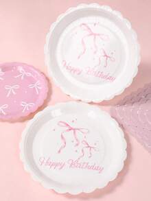 Zestaw jednorazowych naczyń z kokardką w kolorze białym i różowym, akcesoria na przyjęcie urodzinowe z motywem różowej kokardy, dekoracje na baby shower, akcesoria na urodziny dziewczynki, dekoracje na pierwsze urodziny, jednorazowe talerze, kubki, serwetki na przyjęcie z okazji ujawnienia płci dziecka, dekoracja stołu na przyjęcie panieńskie, upominki na przyjęcia, akcesoria na imprezę tematyczną z kokardką w kolorze różowym - Różowa kokardka - Zobacz 6