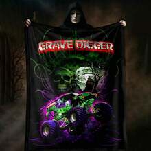 1PC 3D Monster Jam Monster Truck Cartoon Blanket, Edgy Gift For Motorsports Fans, Themed Man Cave Decor, Retro Sci-Fi Party Accent & Race Day Souvenir,Soft Throw Blanket For Home Bedroom Bed Sofa Picnic Travel Office Cover Blanket, Multiple Sizes 50x60 To 60x80 Inches - Nhiều màu 29 - Xem 6