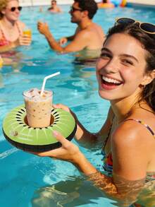 20pcs Inflatable Drink Cup Holders, Inflatable Floating Drink Cup Holders, Swimming Pool Drink Floats, Floating Cup Holders, Inflatable Drink Coasters, Inflatable Flamingo Cup Holders For Swimming Pool Party - Multicolor - View 11