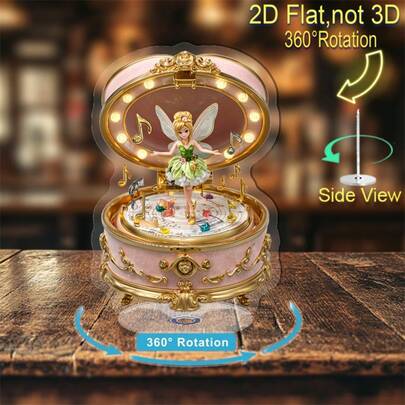 Boîte à musique décorative élégante en acrylique de haute qualité, au design graphique 2D. Fonctionnant sans électricité, elle est idéale pour le salon, le bureau ou toute salle de réception. Un élément incontournable de la décoration intérieure moderne, au design raffiné et à la mode.