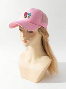 1pc Fashion Sponge Cap Number 67 Printing Adult Truck Driver Hat Baseball Hat Fishing Hat Funny Gift Hat For Men And Women Spring And Summer - Multicolor - View 2