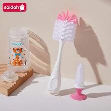 SAIDAH Juego de cepillos de botella de material de nailon que no se desprende, incluye cepillo para tetina, ventosa y mango de PP, herramienta de limpieza altamente que no se desprende - Multicolor - Ver 11