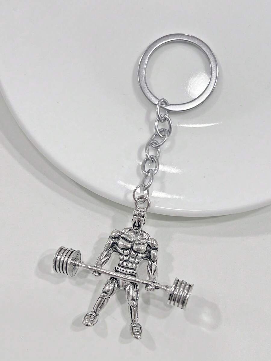 1个休闲运动图案锌合金钥匙扣，四季皆宜 - 銀色 - 查看 1