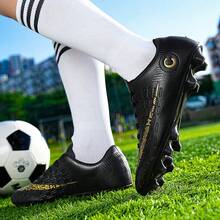 Men's Football Shoes For Indoor Five-A-Side, Comfortable, Non Slip, Breathable, Low Top Professional Training Shoes For Matches, AG Broken Nail Outdoor Artificial Grass/Lawn/Turf, Suitable For Both Men And Women - 黑色 - 查看 4