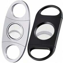 Stainless Steel Cigar Cutter, Sharp Dual Blades Portable Cigar Scissors Accessory Suitable For Cigar Enthusiasts (Black/Silver) - Double-blade  Cutter - View 4