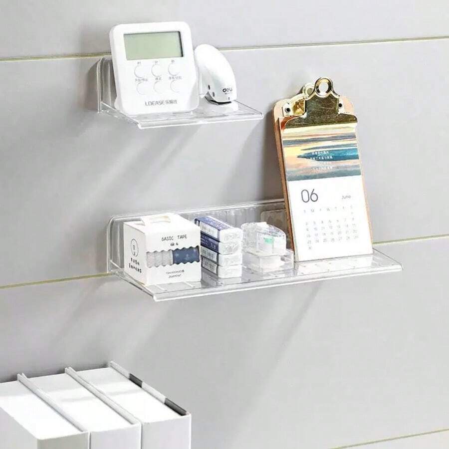 1 chiếc - Kệ lưu trữ đơn giản, không cần khoan lỗ, dùng để trang trí tường, kệ đựng đồ, khay trưng bày ảnh, giá treo. Thích hợp cho phòng ngủ, phòng khách, phòng tắm, nhà bếp, phòng học, ký túc xá. Kệ lưu trữ để trưng bày nhiều vật dụng nhỏ. - Trong sáng - Xem 1