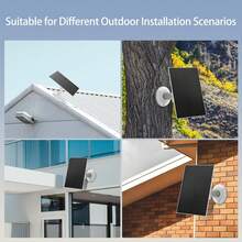 Solar Panel For Security Camera, Camera Solar Panel, Solar Panel Charger Type-C Solar Panel Compatible With Camera, 360° Adjustable, Compatible With Most Surveillance Cameras, Camera Solar Panel With Adjustable Bracket ,White(4W-1 Pack) - White - View 10