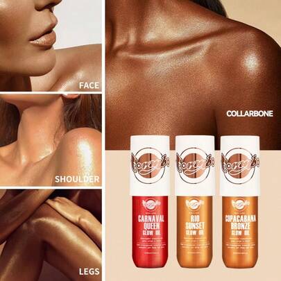 1pc Full Body Luminous Liquid Highlighter, Enhances Skin Tone With Shimmer Effect. Suitable For Beach, Performance, Party And Event Occasions.
