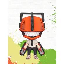 Crunchyroll 1个官方授权的电锯人3D泡沫冰箱贴，趣味角色设计，适用于储物柜、冰箱、办公室或家居装饰，家居配件，收藏家的完美礼物 - 珊瑚橙 - 查看 6