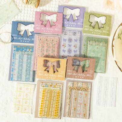 120 ชิ้น สติกเกอร์เครื่องเขียนพื้นฐานลายดอกไม้ซีรีส์ "Dream Flower", สติกเกอร์วัสดุงานฝีมือสำหรับโรงเรียน, สติกเกอร์ไดอารี่อัลบั้มภาพ DIY