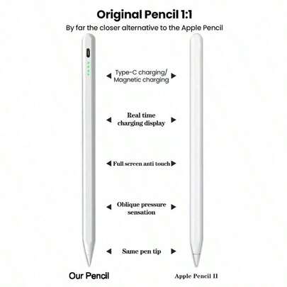 This Stylus Is Compatible And Functions As Both A Stylus And An Accessory, Suitable For 10th/11th Generation (A16 Chip), Air4/5/6 10.9-Inch Models Released In 2022. High-Sensitivity Touch Control Can Be Achieved Without Bluetooth Connection. The Pen Tip Can Draw Lines Or Shading Effects Of Different Thicknesses Depending On The Angle.