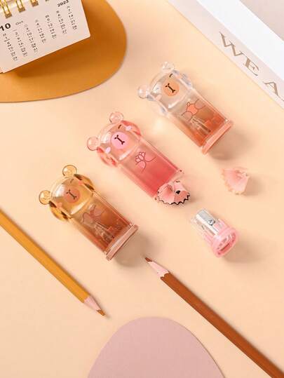 1 pieza de color aleatorio / 3 piezas de multicolor Sacapuntas de lápiz con forma de hámster