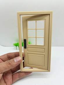 Miniature Model House Door, Reversible Left/Right Opening, Plastic Material, Double-Sided Opening Door Panel, Suitable For Mini House Decoration - 15cm Lattice Door - View 9