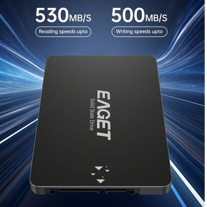 EAGET 2.5" SATA III Internal Solid State Drive, Up To 550MB/S Read Speed, Capacity Options: 2TB/1TB/480GB/240GB/120GB, Suitable For PC And Laptop Storage Expansion, Ideal For IT Professionals, Creators And General Users