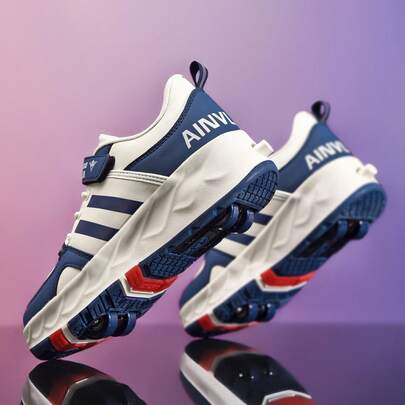 青少年带轮滑鞋，可转换四轮运动鞋，可拆卸直排轮滑鞋，男女童时尚娱乐鞋