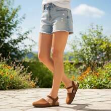 Ecetana Women's Camel Flat Sandals Closed Toe Mules Summer Comfortable Casual Leather Upper Hook And Loop Strap Adjustable Ankle Strap Breathable Resort Vacation Shoes Ladies Walking Sandals Non-Slip Wear-Resistant Rubber Sole Soft Cushioned Insole Arch Support Super Breathable, Women Slide Sandals Handle Hot Weather Versatile Chunky Flat Heel Daily Beach Travel Spring Summer.Platform Sandals,Women Sandals,Sandalias De Mujer Verano,Beach Shoes,Clogs For Women,Beach Sandals For Women. - 駝色 - 查看 8