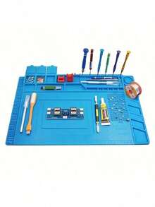 硅胶焊接垫 1PCS160 ESD 防静电耐高温硅胶焊接垫，带磁性螺丝收纳区，电子维修工作台垫，防滑、耐热、耐腐蚀，专为手机/笔记本电脑拆解设计，电子爱好者必备工具！春季礼物 - 多色160 - 查看 8