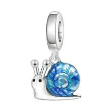 CYMYSS 1pc Minimalist Cute 925 Silver Plated Spiral Shell Detail Snail Pendant Jewelry, Gift For Women On Valentine's Day/Birthday/Daily Wear - Multicolor - View 7