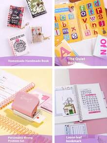 1pc 6-Hole Puncher, Loose-Leaf Book Binding Tool For Diy - Multicolor - View 7
