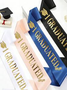 1pc Class Of 2026 Graduation Sash, "I GRADUATED" School Party/Celebration Ceremony Accessory, Photo Prop,Graduaion Gifts - Multicolor - View 2